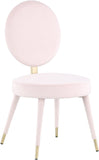 Brandy Velvet / Engineered Wood / Iron / Foam Contemporary Pink Velvet Dining Chair - 19" W x 23" D x 35.5" H