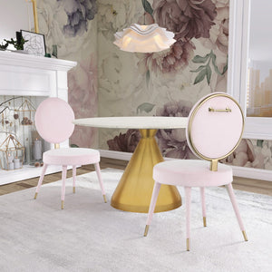 Brandy Velvet / Engineered Wood / Iron / Foam Contemporary Pink Velvet Dining Chair - 19" W x 23" D x 35.5" H