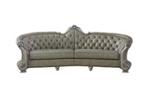 Dresden Transitional/Vintage Sofa Padded Seat/Back] PU (Vintage Pattern) • Molding] Vintage Bone White w/Hand Brush 58170-ACME