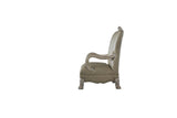 Dresden Transitional/Vintage Chair
 Padded Seat/Back] PU (Vintage Pattern) • Molding] Vintage Bone White w/Hand Brush 58172-ACME