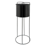 Sagebrook Home Contemporary Metal Set of 3 -  8/10/12" Round Planters W/ Stand, Black 16319 Black Iron