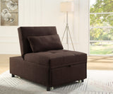 Hidalgo Contemporary Sofa Bed Brown Fabric(#AF05-36) 58245-ACME