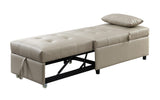 Hidalgo Contemporary Sofa Bed Beige PU(#Gray001) 58246-ACME