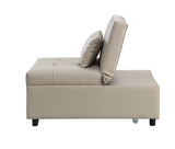 Hidalgo Contemporary Sofa Bed Beige PU(#Gray001) 58246-ACME