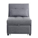 Hidalgo Contemporary Sofa Bed Gray Fabric(#AF05-27) 58247-ACME