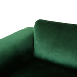 Croydon Modern Glam 4 Seater Velvet Sofa, Emerald and Silver Noble House