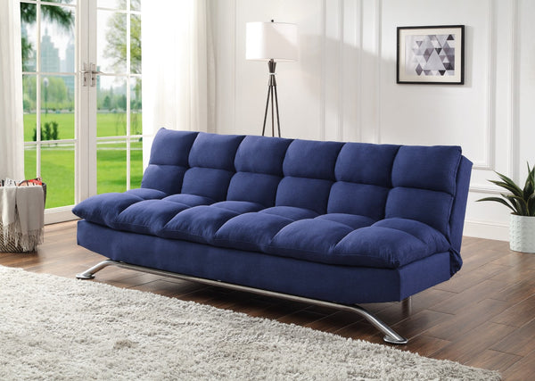 Petokea Contemporary Adjustable Sofa Blue Fabric(#BK004) 58255-ACME