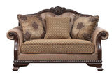 Chateau De Ville Transitional Loveseat with 3 Pillows Padded Frame: 1627-1, Seat Cushion & Pillow1: 8009, Pillow2: 1627-2, Espresso Leg 58266-ACME