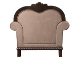 Chateau De Ville Transitional Chair with Pillow Padded Frame: 1627-1, Seat Cushion & Pillow1: 8009, Pillow2: 1627-2, Espresso Leg 58267-ACME
