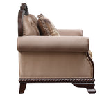 Chateau De Ville Transitional Chair with Pillow Padded Frame: 1627-1, Seat Cushion & Pillow1: 8009, Pillow2: 1627-2, Espresso Leg 58267-ACME