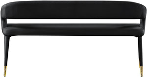 Destiny Velvet / Plywood / Stainless Steel / Foam Contemporary Black Velvet Bench - 58.5" W x 21" D x 30" H