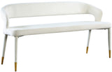 Destiny Velvet / Plywood / Stainless Steel / Foam Contemporary Cream Velvet Bench - 58.5" W x 21" D x 30" H