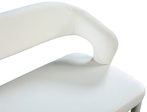 Destiny Velvet / Plywood / Stainless Steel / Foam Contemporary Cream Velvet Bench - 58.5" W x 21" D x 30" H