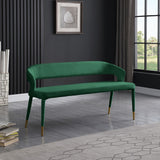 Destiny Velvet / Plywood / Stainless Steel / Foam Contemporary Green Velvet Bench - 58.5" W x 21" D x 30" H