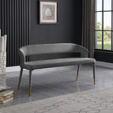 Destiny Velvet / Plywood / Stainless Steel / Foam Contemporary Grey Velvet Bench - 58.5" W x 21" D x 30" H