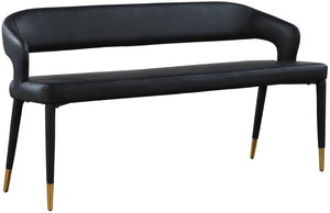 Destiny Faux Leather / Stainless Steel / Plywood / Foam Contemporary Black Faux Leather Bench - 58.5" W x 21" D x 30" H