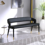 Destiny Faux Leather / Stainless Steel / Plywood / Foam Contemporary Black Faux Leather Bench - 58.5" W x 21" D x 30" H