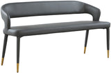 Destiny Faux Leather / Stainless Steel / Plywood / Foam Contemporary Grey Faux Leather Bench - 58.5" W x 21" D x 30" H