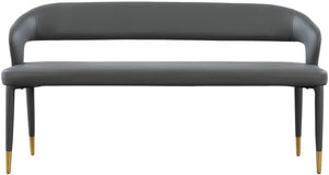 Destiny Faux Leather / Stainless Steel / Plywood / Foam Contemporary Grey Faux Leather Bench - 58.5" W x 21" D x 30" H