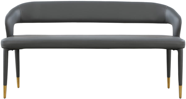 Destiny Faux Leather / Stainless Steel / Plywood / Foam Contemporary Grey Faux Leather Bench - 58.5" W x 21" D x 30" H