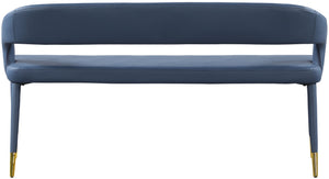 Destiny Faux Leather / Stainless Steel / Plywood / Foam Contemporary Navy Faux Leather Bench - 58.5" W x 21" D x 30" H