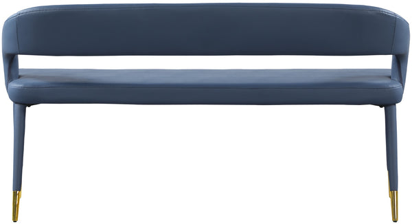 Destiny Faux Leather / Stainless Steel / Plywood / Foam Contemporary Navy Faux Leather Bench - 58.5" W x 21" D x 30" H