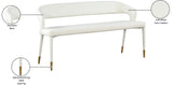 Destiny Faux Leather / Stainless Steel / Plywood / Foam Contemporary White Faux Leather Bench - 58.5" W x 21" D x 30" H