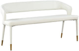 Destiny Faux Leather / Stainless Steel / Plywood / Foam Contemporary White Faux Leather Bench - 58.5" W x 21" D x 30" H