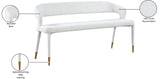 Destiny Boucle Fabric / Stainless Steel / Plywood  / Foam Contemporary Cream Boucle Fabric Bench - 58.5" W x 21" D x 30" H