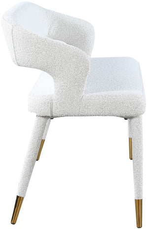 Destiny Boucle Fabric / Stainless Steel / Plywood  / Foam Contemporary Cream Boucle Fabric Bench - 58.5" W x 21" D x 30" H