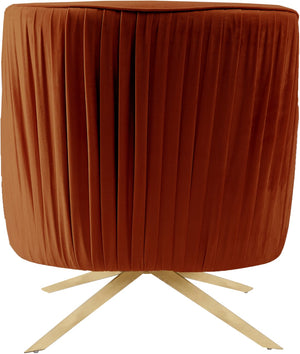 Paloma Velvet / Engineered Wood / Foam Contemporary Cognac Velvet Accent Chair - 31.5" W x 32" D x 33.5" H