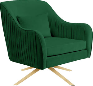 Paloma Velvet / Engineered Wood / Foam Contemporary Green Velvet Accent Chair - 31.5" W x 32" D x 33.5" H
