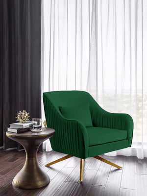 Paloma Velvet / Engineered Wood / Foam Contemporary Green Velvet Accent Chair - 31.5" W x 32" D x 33.5" H