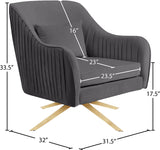 Paloma Velvet / Engineered Wood / Foam Contemporary Grey Velvet Accent Chair - 31.5" W x 32" D x 33.5" H