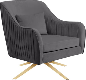 Paloma Velvet / Engineered Wood / Foam Contemporary Grey Velvet Accent Chair - 31.5" W x 32" D x 33.5" H