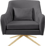 Paloma Velvet / Engineered Wood / Foam Contemporary Grey Velvet Accent Chair - 31.5" W x 32" D x 33.5" H
