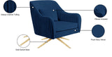 Paloma Velvet / Engineered Wood / Foam Contemporary Navy Velvet Accent Chair - 31.5" W x 32" D x 33.5" H