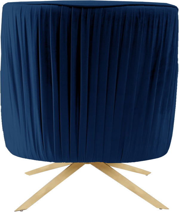 Paloma Velvet / Engineered Wood / Foam Contemporary Navy Velvet Accent Chair - 31.5" W x 32" D x 33.5" H