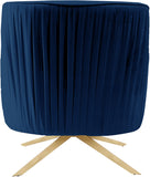 Paloma Velvet / Engineered Wood / Foam Contemporary Navy Velvet Accent Chair - 31.5" W x 32" D x 33.5" H