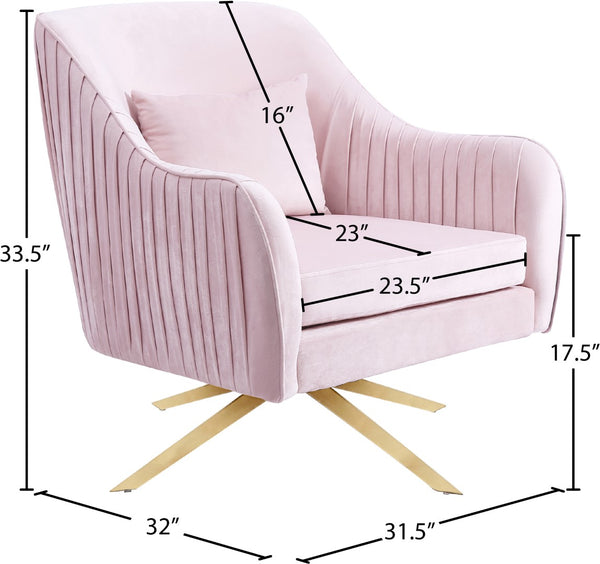 Paloma Velvet / Engineered Wood / Foam Contemporary Pink Velvet Accent Chair - 31.5" W x 32" D x 33.5" H