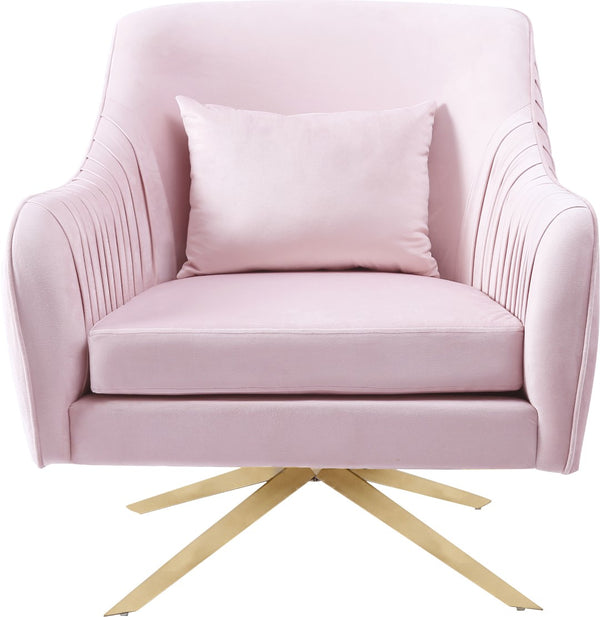 Paloma Velvet / Engineered Wood / Foam Contemporary Pink Velvet Accent Chair - 31.5" W x 32" D x 33.5" H