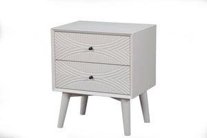 Alpine Furniture Tranquility Nightstand, White 1867-02 White Mahogany Solids & Veneer 22 x 16 x 26