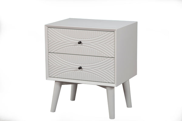 Alpine Furniture Tranquility Nightstand, White 1867-02 White Mahogany Solids & Veneer 22 x 16 x 26