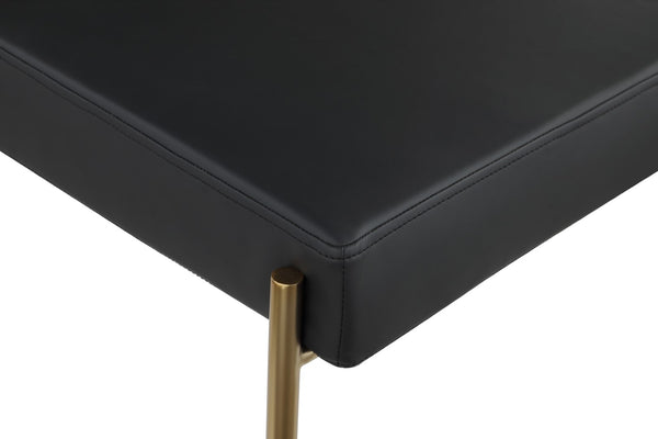 Carly Boucle Fabric / Faux Leather / Iron / Foam Contemporary Black Faux Leather Seat / Boucle Fabric Back Counter Stool - 18.5" W x 22.5" D x 37" H