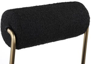 Carly Boucle Fabric / Faux Leather / Iron / Foam Contemporary Black Faux Leather Seat / Boucle Fabric Back Counter Stool - 18.5" W x 22.5" D x 37" H