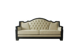 House Beatrice Transitional Sofa with 5 Pillows Beige PU(#G02), Black PU(#F6229-40A) & Charcoal Finish 58810-ACME