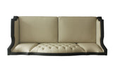 House Beatrice Transitional Sofa with 5 Pillows Beige PU(#G02), Black PU(#F6229-40A) & Charcoal Finish 58810-ACME