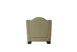House Beatrice Transitional Chair with Pillow Beige PU(#G02), Black PU(#F6229-40A) & Charcoal Finish 58812-ACME