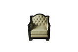 House Beatrice Transitional Chair with Pillow Beige PU(#G02), Black PU(#F6229-40A) & Charcoal Finish 58812-ACME