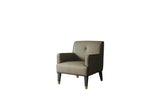 House Beatrice Transitional Accent Chair with Pillow Tan PU(#G04)& Charcoal Finish 58818-ACME